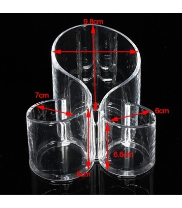Прозрачен органайзер за козметика с 3 отделения тип моливник - 2207
