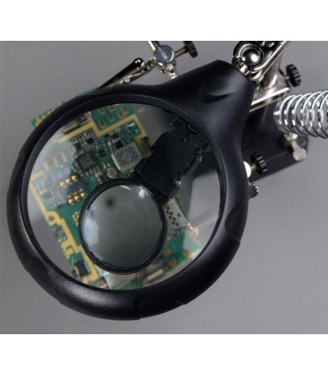 Настолна лупа с LED лампа, трета ръка, 220VAC, 22W, увеличение 2.5X