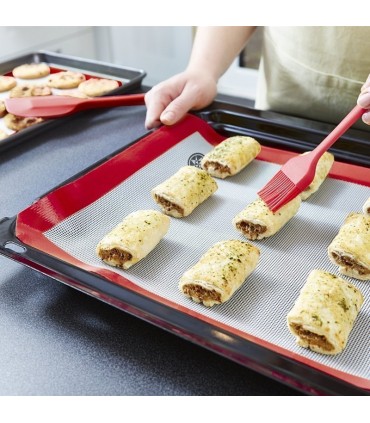 Комплект от 5 бр. кухненски прибори от устойчив силикон, червени