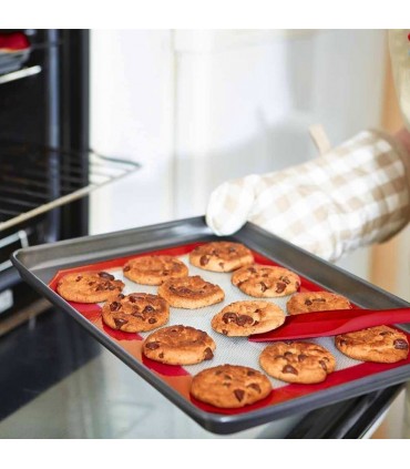 Комплект от 5 бр. кухненски прибори от устойчив силикон, червени