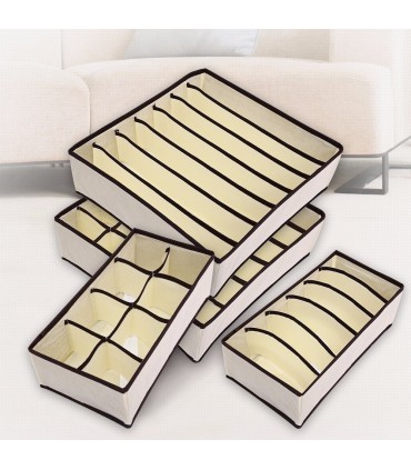 Комплект от 4бр. сгъваеми органайзери за чекмеджета за бельо, чорапи, сутиени и др.