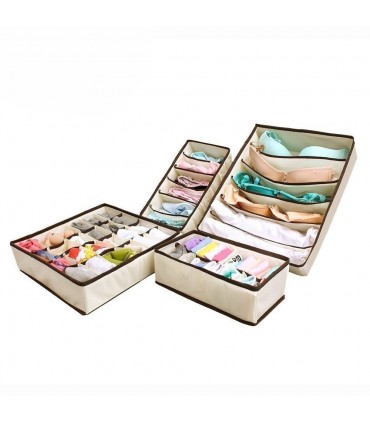 Комплект от 4бр. сгъваеми органайзери за чекмеджета за бельо, чорапи, сутиени и др.