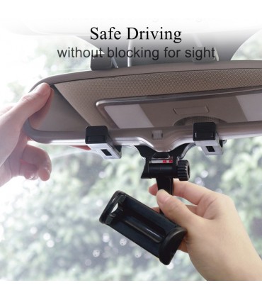 Универсална поставка за мобилен телефон За огледало за обратно виждане, Черен