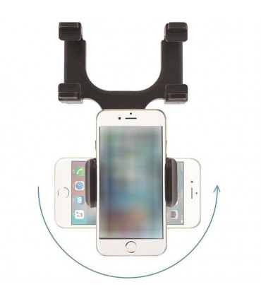 Универсална поставка за мобилен телефон За огледало за обратно виждане, Черен