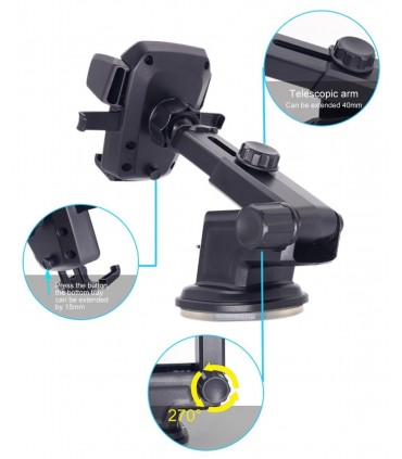 Универсална поставка за смартфони за кола с вакуум