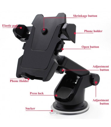 Универсална поставка за смартфони за кола с вакуум