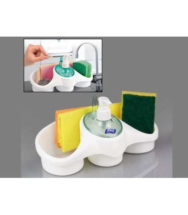 Органайзер за мивка с дозатор за препарат за съдове