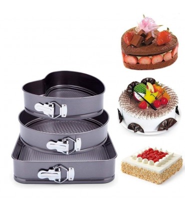 Незалепващи форми за печене с падащо дъно - 3 бр. в комплект