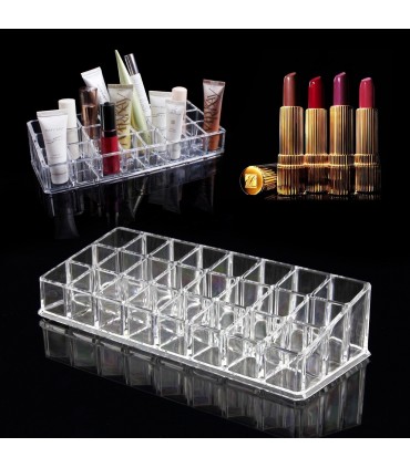 Прозрачен настолен органайзер за червила, гланцове и лакове