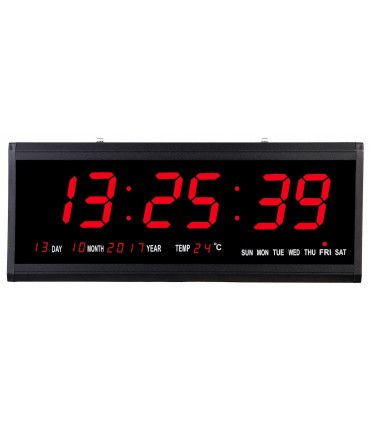 Голям стенен електронен часовник 48 х 19 см. Модел 4819
