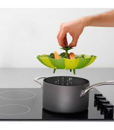 Сгъваема кошница за отцеждане и готвене на пара