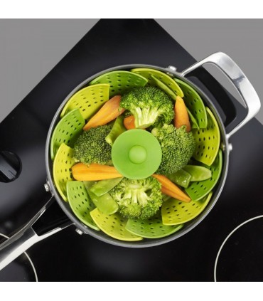 Сгъваема кошница за отцеждане и готвене на пара