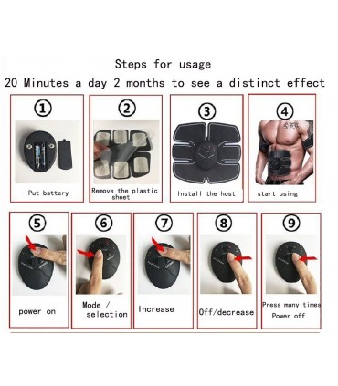 Електростимулатор за стягане на мускули Six pack EMS