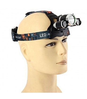 Мощен троен челник с 1 CREE LED+2 COB LED Диода с мощност 3000lm 30W