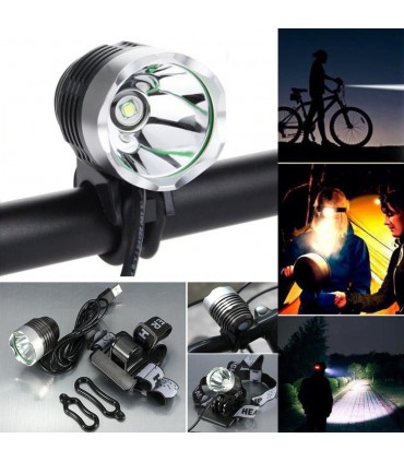 2 в 1 Фар за велосипед и челник XM-L Т6 1200 лумена