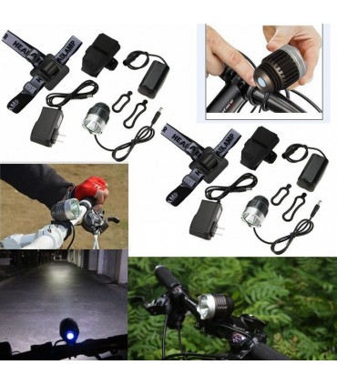 2 в 1 Фар за велосипед и челник XM-L Т6 1200 лумена