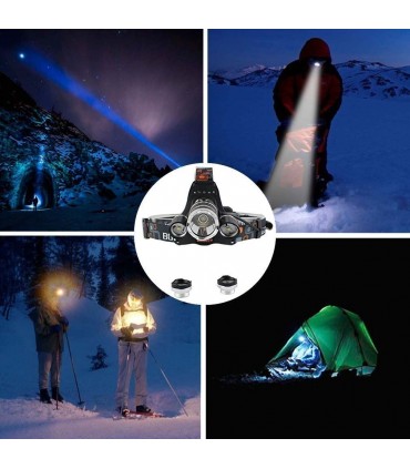 Мощен троен челник с 1 CREE LED+2 COB LED Диода с мощност 3000lm 30W