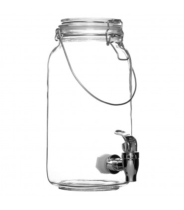 Стъклен ретро буркан за напитки с  канелка 2 л.