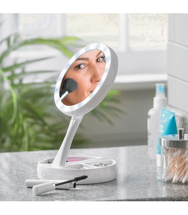 СГЪВАЕМО КОЗМЕТИЧНО ОГЛЕДАЛО С LED ОСВЕТЛЕНИЕ И МАЛЪК ОРГАНАЙЗЕР