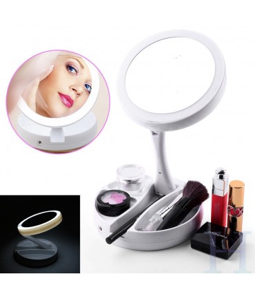 СГЪВАЕМО КОЗМЕТИЧНО ОГЛЕДАЛО С LED ОСВЕТЛЕНИЕ И МАЛЪК ОРГАНАЙЗЕР