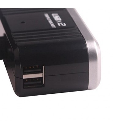 Троен разклонител за запалка твърдо рамо, зарядно с 2бр. USB и