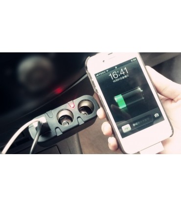 Двоен разклонител за запалка с 2бр. USB - модел 033