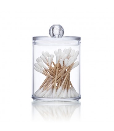 2 в 1 Прозрачен Органайзер за Клечки за Уши и Памучни Тампони