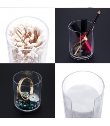 2 в 1 Прозрачен Органайзер за Клечки за Уши и Памучни Тампони