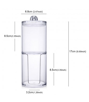 2 в 1 Прозрачен Органайзер за Клечки за Уши и Памучни Тампони