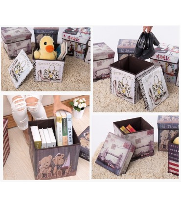 Отваряема сгъваема табуретка, кутия в ретро стил