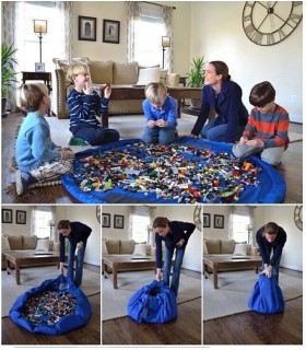 Сгъваемо килимче за игра чанта/ органайзер за детски играчки