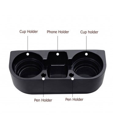 Органайзер за кола, Подходящ за напитки и чаши, черен