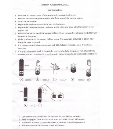 Електрическа мелничка за черен пипер модел 019