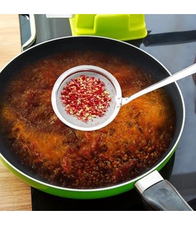 Кухненска цедка с дълга дръжка, неръждаема стомана