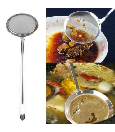 Кухненска цедка с дълга дръжка, неръждаема стомана