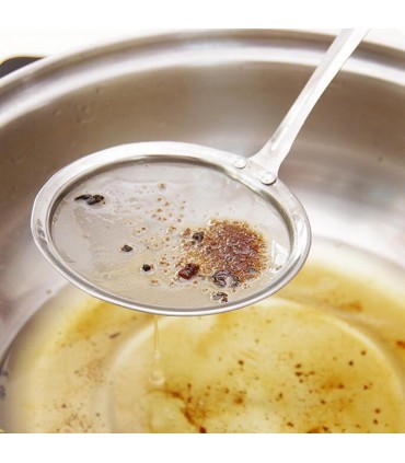 Кухненска цедка с дълга дръжка, неръждаема стомана