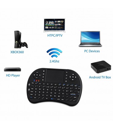 Безжични клавиатура с тъчпад I8, мини, черна