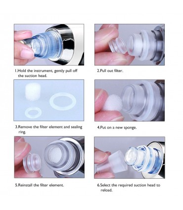 Вакуум уред за почистване на лицето от черни точки и акне, модел с дисплей