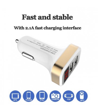 Разклонител за запалка с волтметър модел 1980, 12v-24v, 2бр. USB