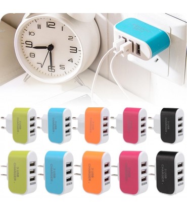 Троен USB разклонител за контакт 220V