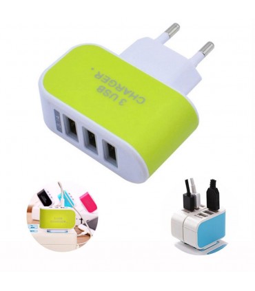 Троен USB разклонител за контакт 220V