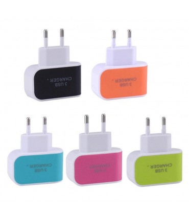 Троен USB разклонител за контакт 220V