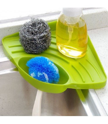 Ъглова поставка за гъба за мивка с дренажен отвор