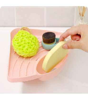 Ъглова поставка за гъба за мивка с дренажен отвор