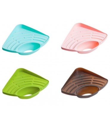 Ъглова поставка за гъба за мивка с дренажен отвор