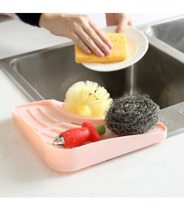 Ъглова поставка за гъба за мивка с дренажен отвор