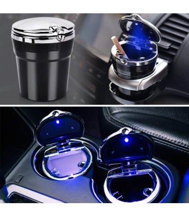 Универсален пепелник за кола с LED осветление 2 в 1