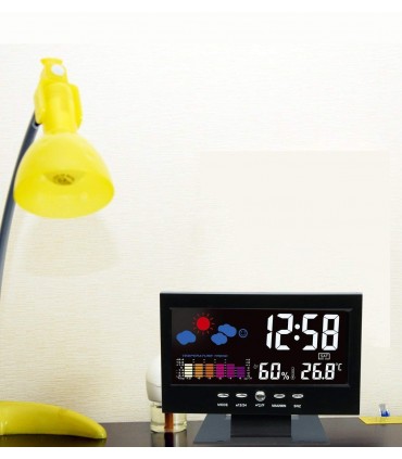 Настолен часовник с голям дисплей, цветна метеорологична станция