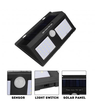 LED Диодна Соларна Градинска лампа с датчик за движение