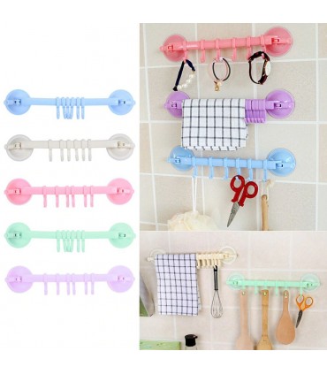 Стенна закачалка с 6 бр. подвижни куки за баня или кухня